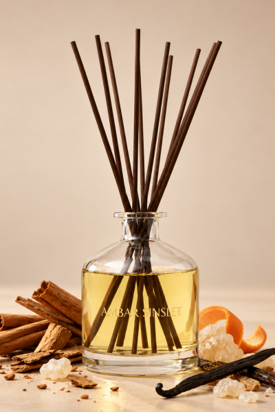 Cannelle diffuser 500 ml van AMBAR SINSLET met kaneelschors, sinaasappelschil en vanille